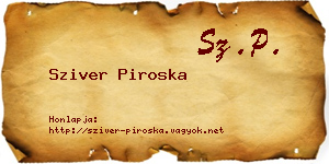 Sziver Piroska névjegykártya